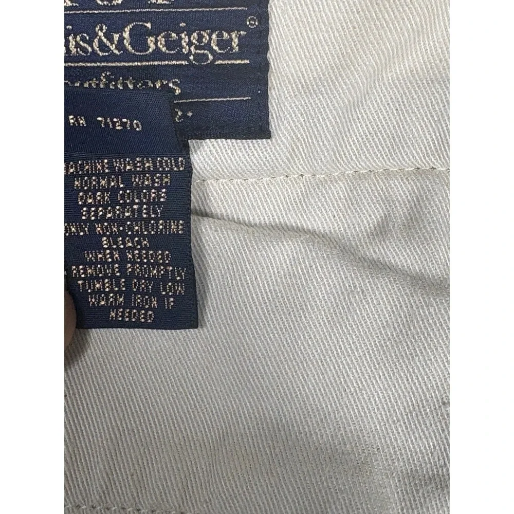Willis & Geiger Outfitters Mens 36x34 Khaki Cotton Pleated Cargo Pants Safari